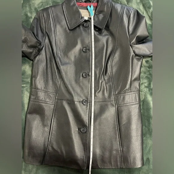 Croft & Barrow Black Leather Jacket, EUC, size M - Picture 14 of 14